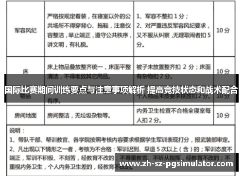 国际比赛期间训练要点与注意事项解析 提高竞技状态和战术配合