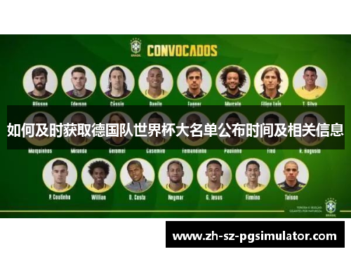 如何及时获取德国队世界杯大名单公布时间及相关信息